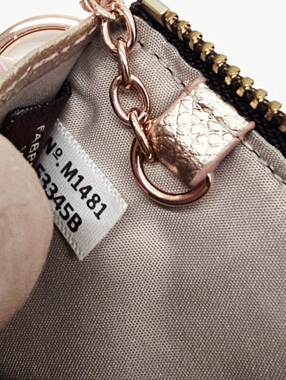 Coach Mini Skinny ID Case With Keychain Rose Gold Metallic